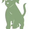 Louis Moulin - Figurine à piquer en forme de chiot - 20x36,5cm - vert pâle