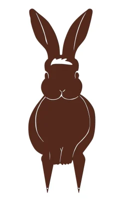 Louis Moulin - Figurine à piquer en forme de lapin - 17x43,5cm - fer vieilli Clearance