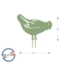 Louis Moulin - Figurine à piquer poule - 28x39 cm - vert clair Discount