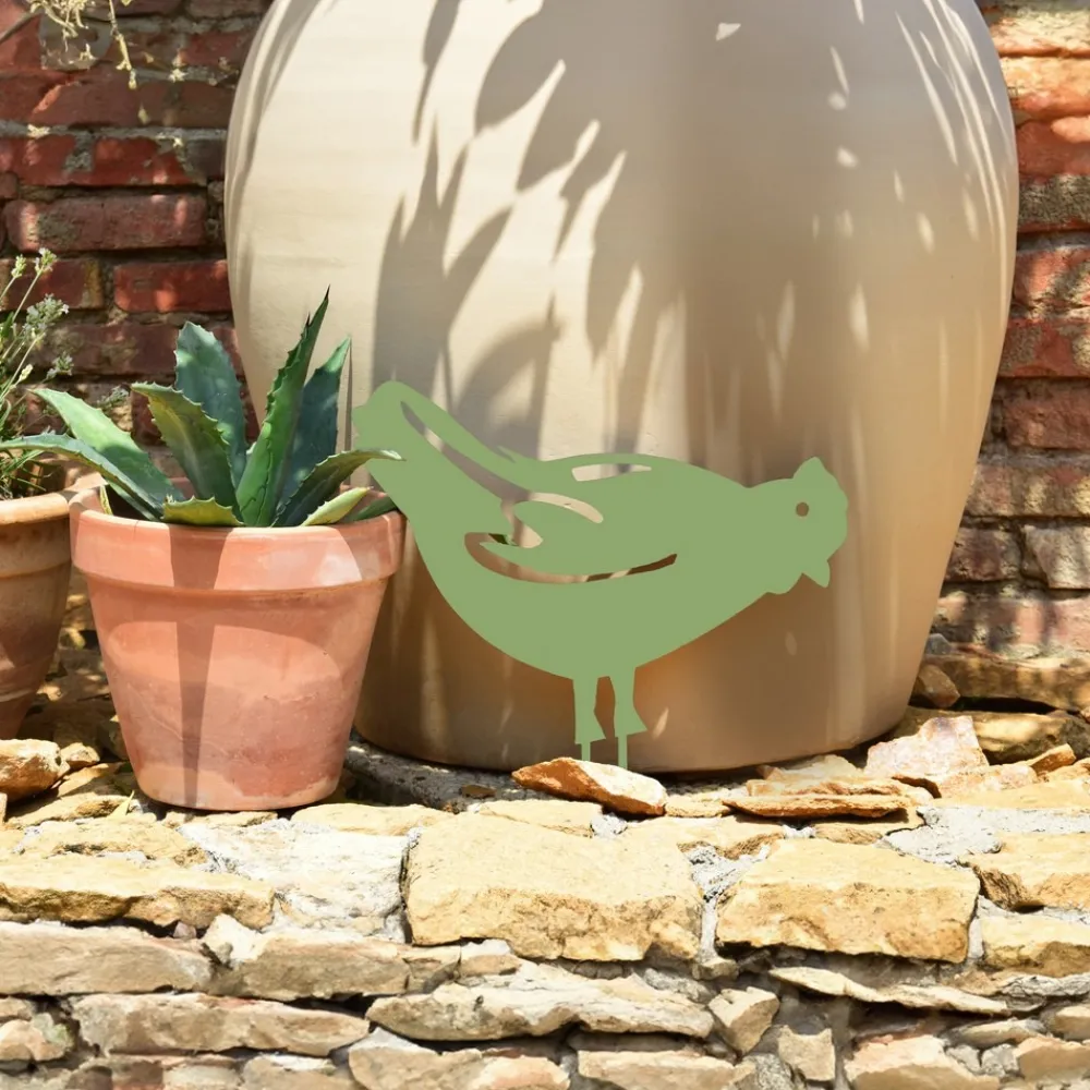 Louis Moulin - Figurine à piquer poule - 28x39 cm - vert clair Discount