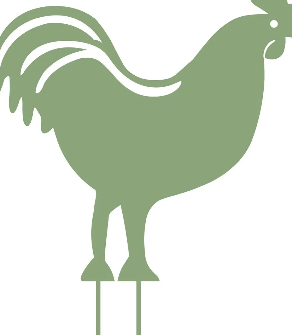 Louis Moulin - Figurine à piquer coq - 42,5x42 cm - vert clair Outlet