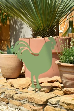 Louis Moulin - Figurine à piquer coq - 42,5x42 cm - vert clair Outlet