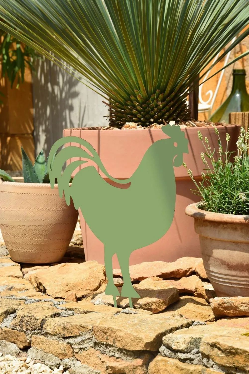 Louis Moulin - Figurine à piquer coq - 42,5x42 cm - vert clair Outlet