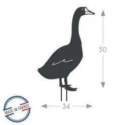 Louis Moulin - Figurine à piquer oie - 50x34 cm - anthracite Discount
