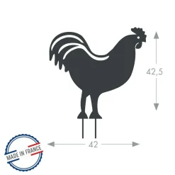 Louis Moulin - Figurine à piquer coq - 42,5x42 cm - anthracite Discount