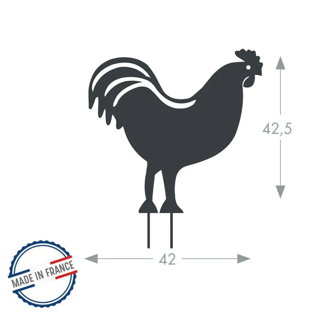 Louis Moulin - Figurine à piquer coq - 42,5x42 cm - anthracite Discount