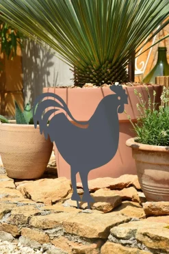 Louis Moulin - Figurine à piquer coq - 42,5x42 cm - anthracite Discount
