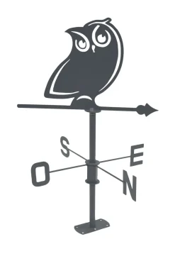 Louis Moulin Objets De Décoration | - Girouette hibou - 45x72,5 cm - anthracite