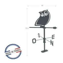 Louis Moulin Objets De Décoration | - Girouette hibou - 45x72,5 cm - anthracite