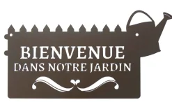 Louis Moulin - Pancarte décorative en métal "bienvenue" - 31x16,5cm - fer vieilli Outlet