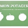 Louis Moulin - Pancarte décorative en métal "mon potager" - 25x12,5cm - vert pâle Hot