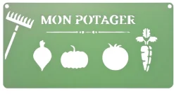 Louis Moulin - Pancarte décorative en métal "mon potager" - 25x12,5cm - vert pâle Hot