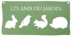 Louis Moulin - Pancarte décorative en métal "les amis du jardin" - 25,5x12,5cm - vert pâle Clearance