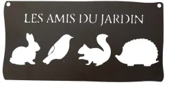 Louis Moulin - Pancarte décorative en métal "les amis du jardin" - 25,5x12,5cm - fer vieilli Online