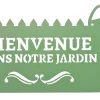 Louis Moulin - Pancarte décorative en métal "bienvenue" - 31x16,5cm - vert pâle New