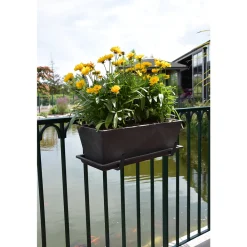 Louis Moulin - Support jardinière à fixations réglables, en métal anthracite 40-60 cm Online