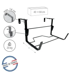 Louis Moulin - Support jardinière à fixations réglables, en métal anthracite 40-60 cm Online