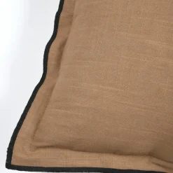 Lovely Casa Objets De Décoration | - - coussin coton volant plat feston noir