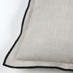 Lovely Casa Objets De Décoration | - - coussin coton volant plat feston noir