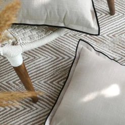 Lovely Casa Objets De Décoration | - - coussin coton volant plat feston noir