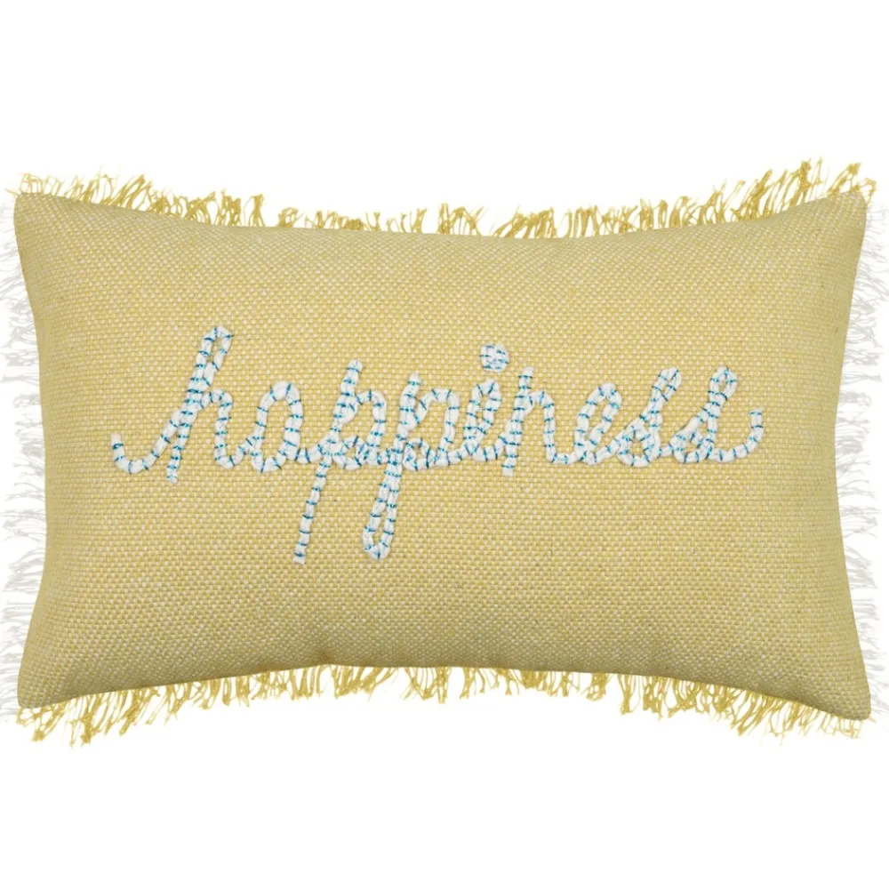 Lovely Casa Objets De Décoration | - - coussin rectangulaire happiness