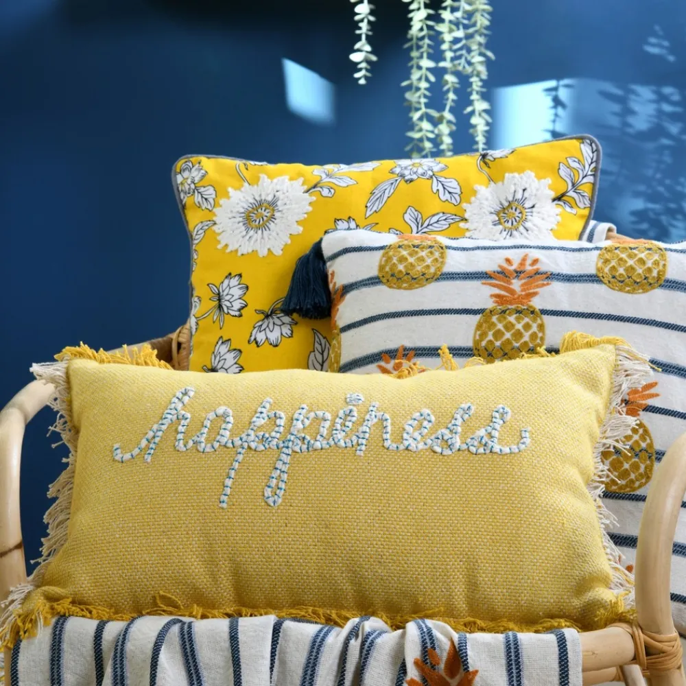Lovely Casa Objets De Décoration | - - coussin rectangulaire happiness