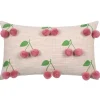 Lovely Casa Objets De Décoration | - - coussin avec cerises en relief pompons