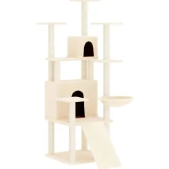 Maison Exclusive Arbres À Chat Et Jouets | - Arbre à chat avec griffoirs en sisal crème 154 cm