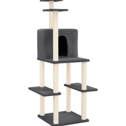 Maison Exclusive - Arbre à chat avec griffoirs en sisal gris foncé 144,5 cm Hot