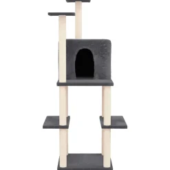 Maison Exclusive - Arbre à chat avec griffoirs en sisal gris foncé 144,5 cm Hot