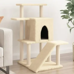 Maison Exclusive - Arbre à chat avec griffoirs en sisal crème 97 cm Discount
