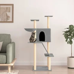 Maison Exclusive - Arbre à chat avec griffoirs en sisal gris clair 143 cm Hot