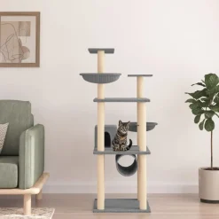 Maison Exclusive - Arbre à chat avec griffoirs en sisal gris clair 141 cm Sale