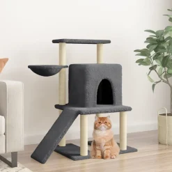 Maison Exclusive - Arbre à chat avec griffoirs en sisal gris foncé 96,5 cm Outlet