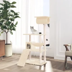 Maison Exclusive - Arbre à chat avec griffoirs en sisal crème 131 cm Discount