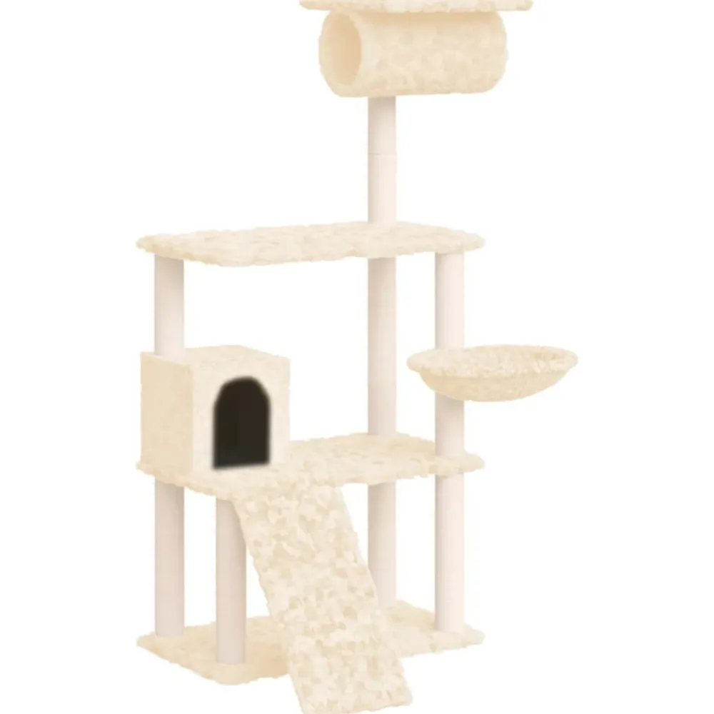 Maison Exclusive Arbres À Chat Et Jouets | - Arbre à chat avec griffoirs en sisal crème 180 cm