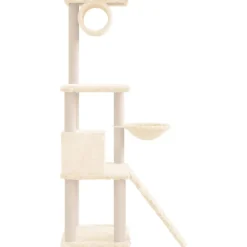 Maison Exclusive Arbres À Chat Et Jouets | - Arbre à chat avec griffoirs en sisal crème 180 cm