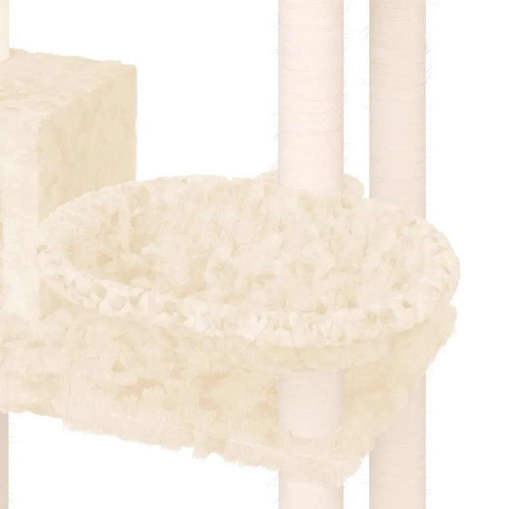 Maison Exclusive Arbres À Chat Et Jouets | - Arbre à chat avec griffoirs en sisal crème 180 cm
