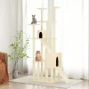 Maison Exclusive - Arbre à chat avec griffoirs en sisal crème 190 cm Best