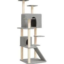 Maison Exclusive Arbres À Chat Et Jouets | - Arbre à chat avec griffoirs en sisal gris clair 153 cm