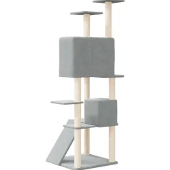 Maison Exclusive Arbres À Chat Et Jouets | - Arbre à chat avec griffoirs en sisal gris clair 153 cm