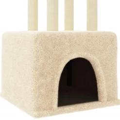 Maison Exclusive Arbres À Chat Et Jouets | - Arbre à chat avec griffoirs en sisal crème 133,5 cm