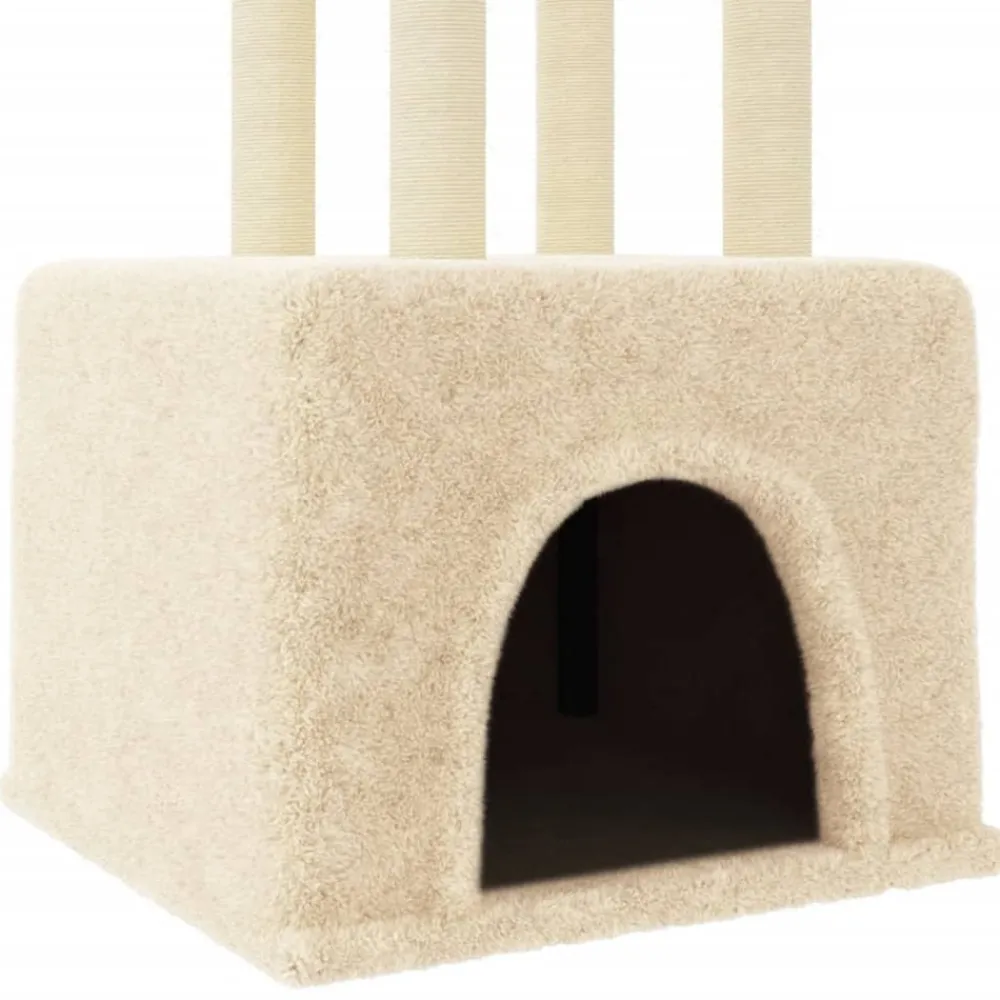 Maison Exclusive Arbres À Chat Et Jouets | - Arbre à chat avec griffoirs en sisal crème 133,5 cm