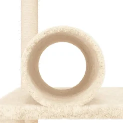 Maison Exclusive Arbres À Chat Et Jouets | - Arbre à chat avec griffoirs en sisal crème 136 cm