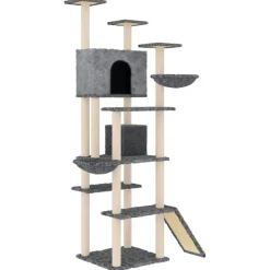 Maison Exclusive - Arbre à chat avec griffoirs en sisal gris foncé 191 cm Outlet