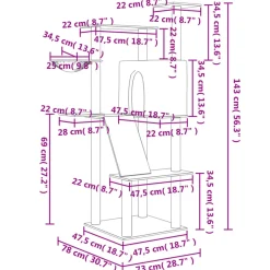 Maison Exclusive - Arbre à chat avec griffoirs en sisal crème 143 cm Online