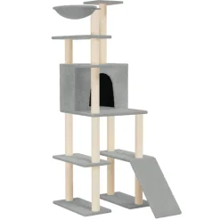 Maison Exclusive - Arbre à chat avec griffoirs en sisal gris clair 166 cm Discount