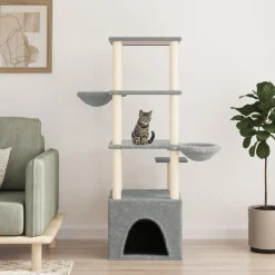 Maison Exclusive Arbres À Chat Et Jouets | - Arbre à chat avec griffoirs en sisal gris foncé 48 cm