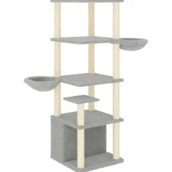 Maison Exclusive Arbres À Chat Et Jouets | - Arbre à chat avec griffoirs en sisal gris foncé 48 cm