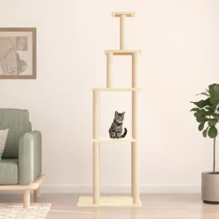 Maison Exclusive - Arbre à chat avec griffoirs en sisal crème 183 cm Discount